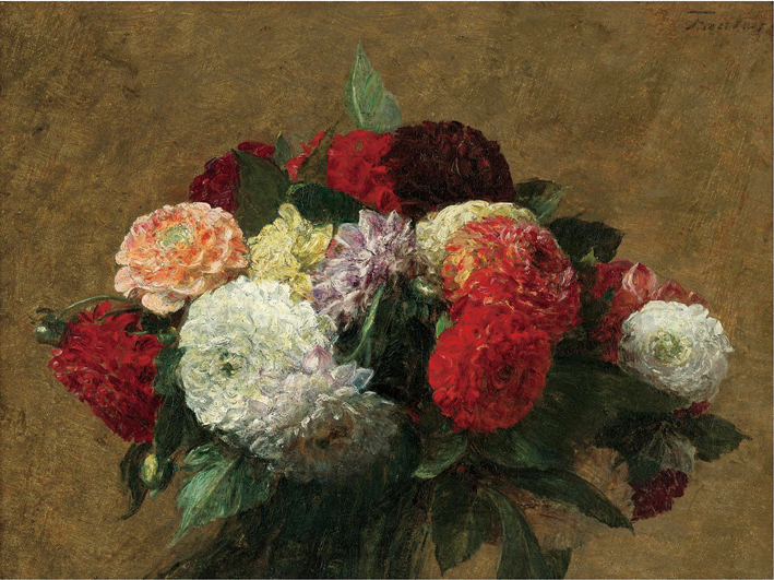  方丹·拉图尔 Fantin-Latour 大丽花 DAHLIAS